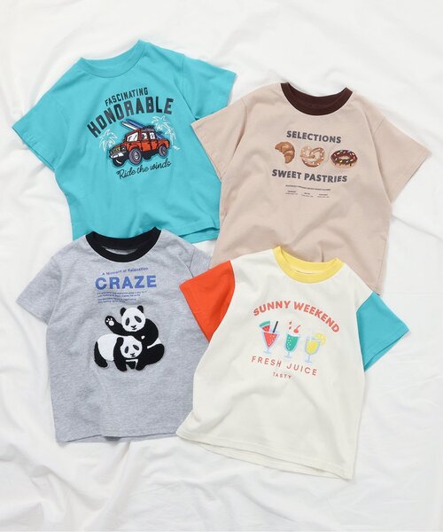 apres les cours（アプレレクール）の「【ジュニア対応】8柄バラエティモチーフ半袖Tシャツ（Tシャツ/カットソー・キッズ・ベージュ/サックスブルー/グレー/アイボリー/その他2/グリーン/レインボー/ピンク・130/120/110/100/90/80/140）」の18枚目の写真
