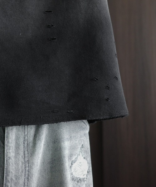 KUUUPY（クーピー）の「Powder-Washed Thermal Distressed T-Shirt - パウダー加工サーマルダメージTシャツ（Tシャツ/カットソー・メンズ・レッド/ブラック・LARGE/MEDIUM/SMALL）」の11枚目の写真