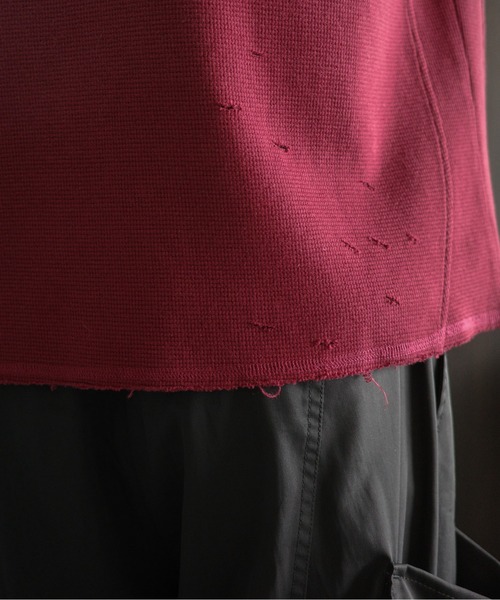 KUUUPY（クーピー）の「Powder-Washed Thermal Distressed T-Shirt - パウダー加工サーマルダメージTシャツ（Tシャツ/カットソー・メンズ・レッド/ブラック・LARGE/MEDIUM/SMALL）」の20枚目の写真