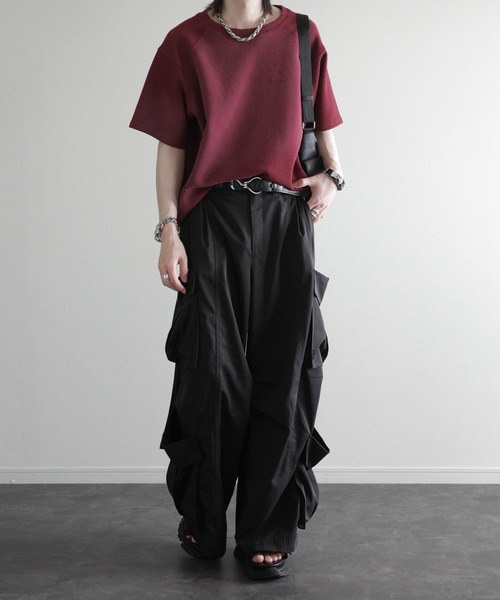 KUUUPY（クーピー）の「Powder-Washed Thermal Distressed T-Shirt - パウダー加工サーマルダメージTシャツ（Tシャツ/カットソー・メンズ・レッド/ブラック・LARGE/MEDIUM/SMALL）」の22枚目の写真