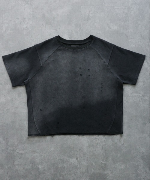 KUUUPY（クーピー）の「Powder-Washed Thermal Distressed T-Shirt - パウダー加工サーマルダメージTシャツ（Tシャツ/カットソー・メンズ・レッド/ブラック・LARGE/MEDIUM/SMALL）」の3枚目の写真