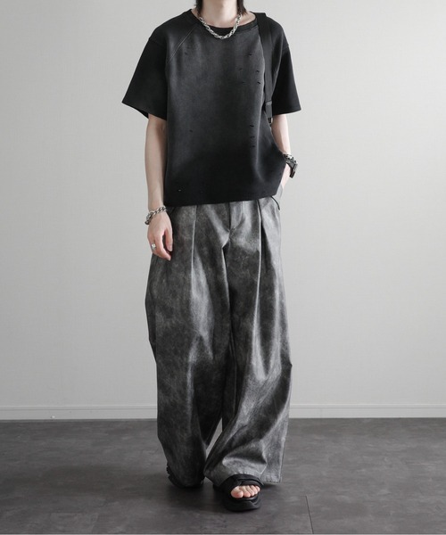 KUUUPY（クーピー）の「Powder-Washed Thermal Distressed T-Shirt - パウダー加工サーマルダメージTシャツ（Tシャツ/カットソー・メンズ・レッド/ブラック・LARGE/MEDIUM/SMALL）」の12枚目の写真