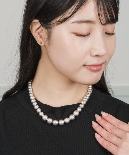 シルバーパールネックレスコーティング セール】【ensouk】ビンテージ シルバー パール ボール