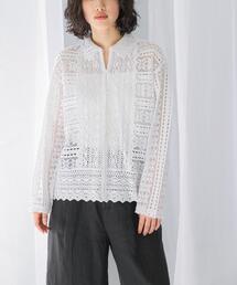 URBAN RESEARCH ROSSO WOMEN | sara mallika COTTON BORDER LACE TOP(その他トップス)