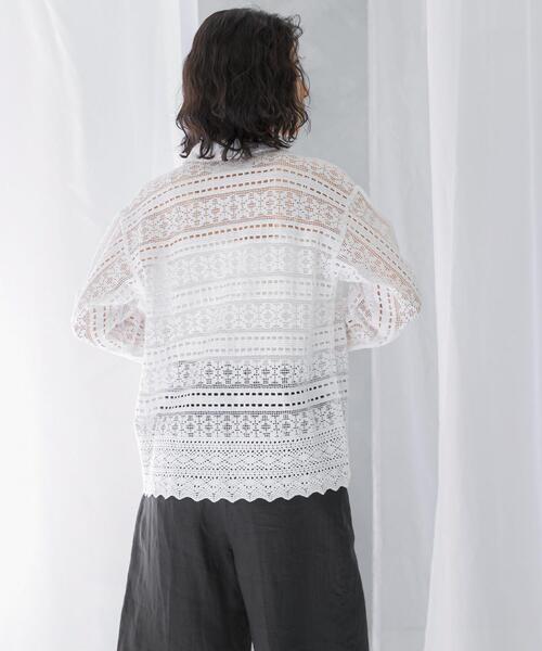 セール】sara mallika COTTON BORDER LACE TOP（その他トップス