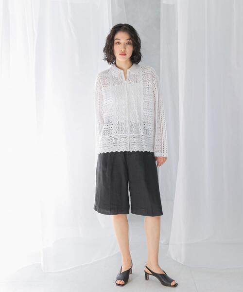 セール】sara mallika COTTON BORDER LACE TOP（その他トップス