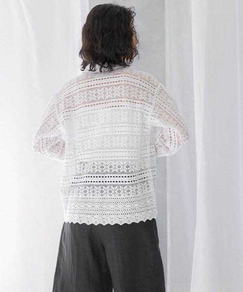 sara mallika サラ マリカ 25SS COTTON BORDER LACE TOP コットン  