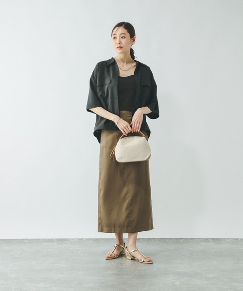 GLOBAL WORK(グローバルワーク)の「お手入れラクラクセットアップ/シャツ半袖/321359(シャツ/ブラウス・レディース・ブラック/ライトベージュ/ベージュ系その他7・MEDIUM/LARGE)」の15枚目の写真