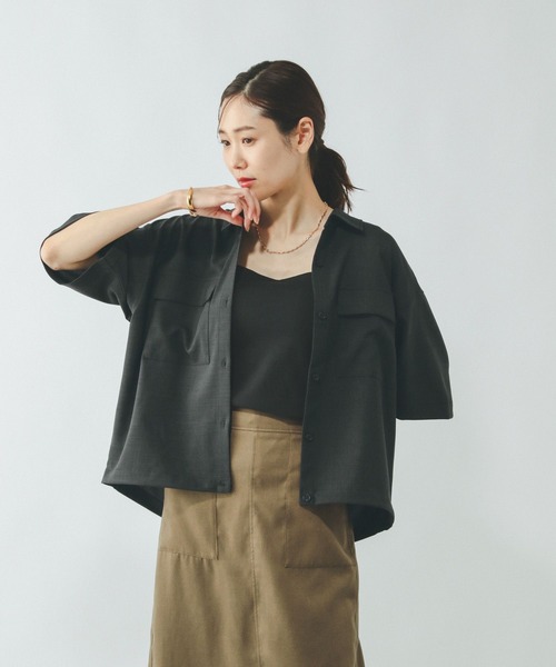 GLOBAL WORK(グローバルワーク)の「お手入れラクラクセットアップ/シャツ半袖/321359(シャツ/ブラウス・レディース・ブラック/ライトベージュ/ベージュ系その他7・MEDIUM/LARGE)」の17枚目の写真
