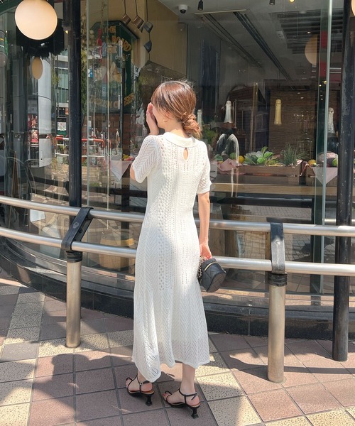 mai【極美品】プロポ　レースカラーマーメイドワンピース マーメイド レース カラー ワンピース｜グレイ | tof`em online