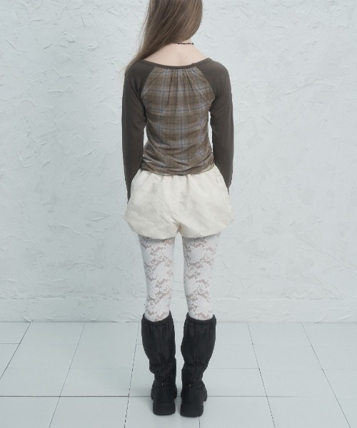 SETUPEXE(セットアップイーエックスイー)の「【SETUP‐EXE】CHECK LAYERED TOP / 【セットアップエグゼ】チェックレイヤード長袖Tシャツ(Tシャツ/カットソー・レディース・ブラック×ブルー/カーキ・ONE SIZE)」の12枚目の写真