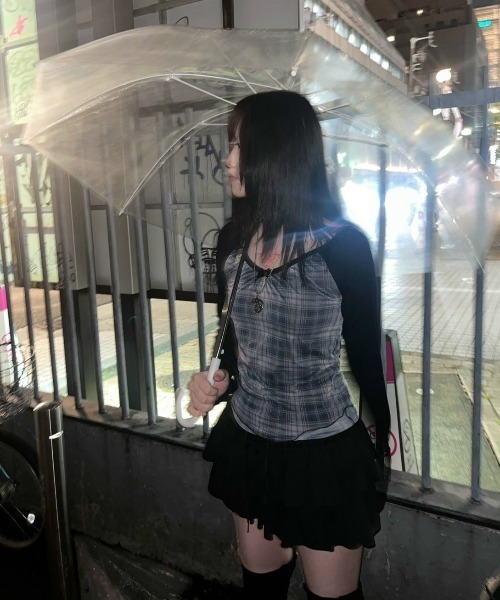SETUPEXE(セットアップイーエックスイー)の「【SETUP‐EXE】CHECK LAYERED TOP / 【セットアップエグゼ】チェックレイヤード長袖Tシャツ(Tシャツ/カットソー・レディース・ブラック×ブルー/カーキ・ONE SIZE)」の17枚目の写真