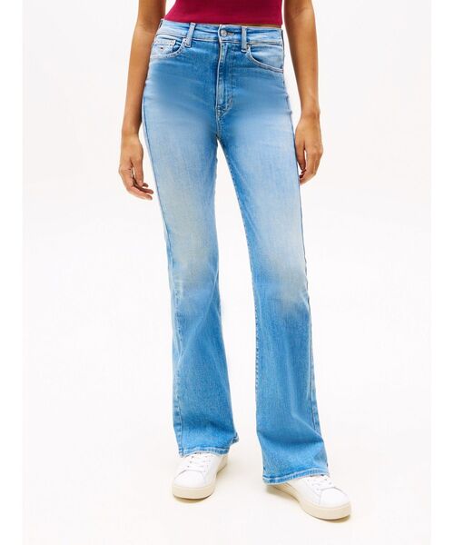 tommy jeans(トミー ジーンズ)の「ハイウエストフレアジーンズ(デニムパンツ・レディース・ブルー・25inch/26inch/27inch)」の6枚目の写真