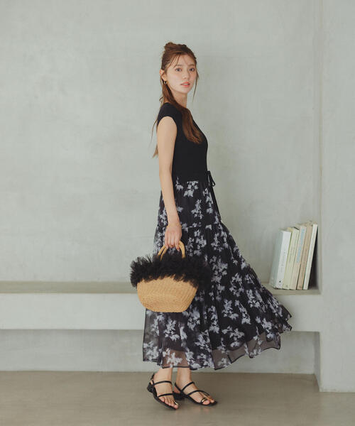 美品✨アディアム　ヴィオラニット　ワンピース ブラック　ドッキング　S ANS0125S0031_zo_c104.jpg