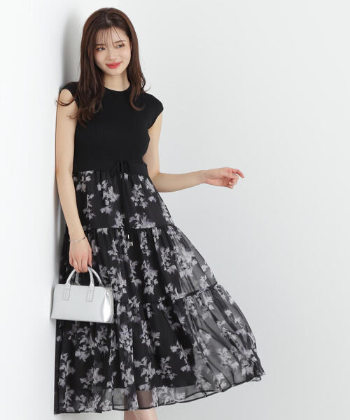 PROPORTION BODY DRESSING(プロポーションボディドレッシング)の「ニットドッキングティアードワンピース / 1215140603(ワンピース・レディース・ネイビー/ブラック・MEDIUM/SMALL)」の4枚目の写真