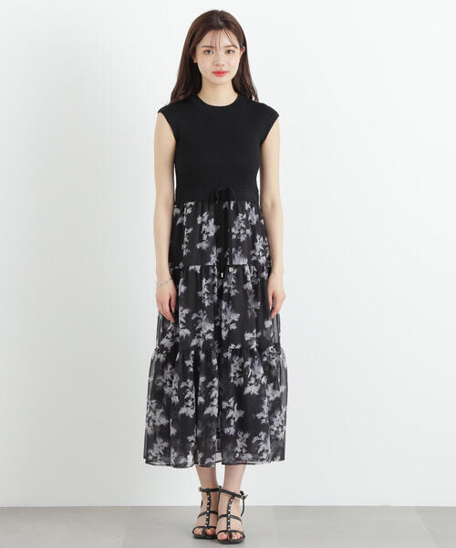 ニットドッキングティアードワンピース　プロポーションボディドレッシング　ネイビー プロポーションボディドレッシング PROPORTION BODY DRESSING
