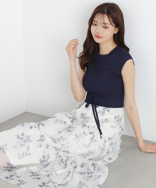 PROPORTION BODY DRESSING(プロポーションボディドレッシング)の「ニットドッキングティアードワンピース / 1215140603(ワンピース・レディース・ネイビー/ブラック・MEDIUM/SMALL)」の2枚目の写真