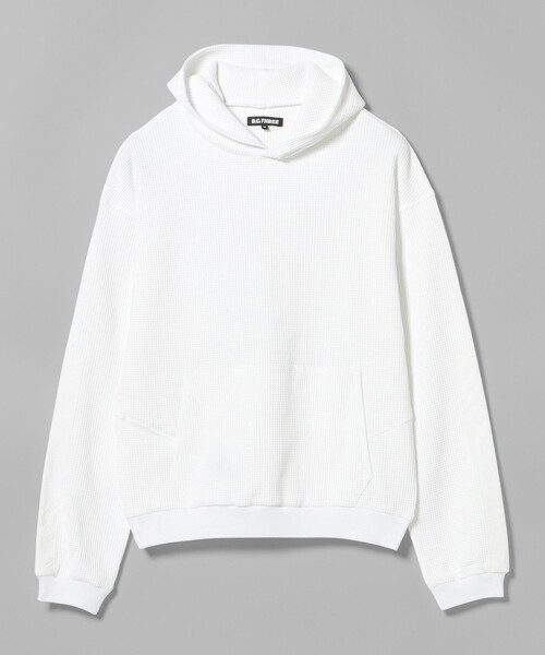 BEAMS GOLF(ビームスゴルフ)の「B.G.THREE / ALL-TINE ワッフル フード プルオーバーシャツ(パーカー・メンズ・ブラック/ホワイト・X-LARGE/LARGE/MEDIUM)」の1枚目の写真