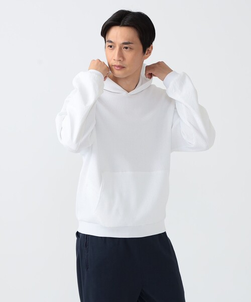 BEAMS GOLF(ビームスゴルフ)の「B.G.THREE / ALL-TINE ワッフル フード プルオーバーシャツ(パーカー・メンズ・ブラック/ホワイト・X-LARGE/LARGE/MEDIUM)」の4枚目の写真