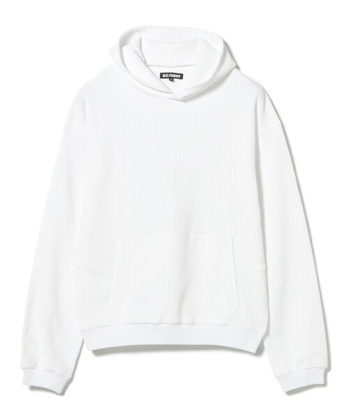 BEAMS GOLF(ビームスゴルフ)の「B.G.THREE / ALL-TINE ワッフル フード プルオーバーシャツ(パーカー・メンズ・ブラック/ホワイト・X-LARGE/LARGE/MEDIUM)」の13枚目の写真