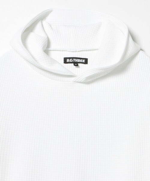 BEAMS GOLF(ビームスゴルフ)の「B.G.THREE / ALL-TINE ワッフル フード プルオーバーシャツ(パーカー・メンズ・ブラック/ホワイト・X-LARGE/LARGE/MEDIUM)」の14枚目の写真