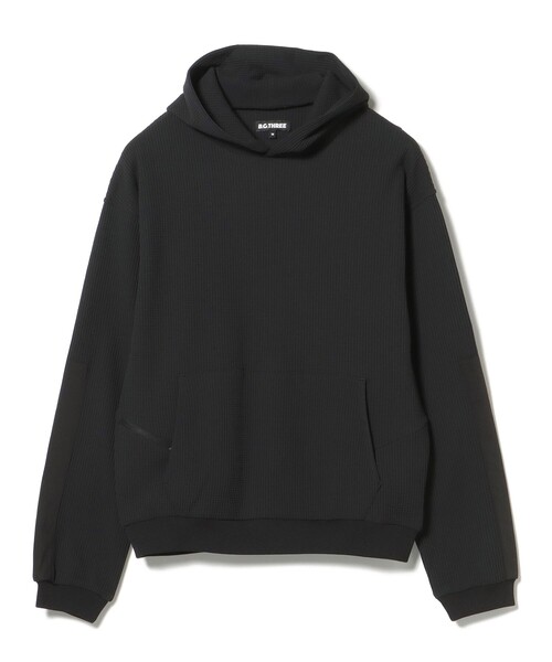 BEAMS GOLF(ビームスゴルフ)の「B.G.THREE / ALL-TINE ワッフル フード プルオーバーシャツ(パーカー・メンズ・ブラック/ホワイト・X-LARGE/LARGE/MEDIUM)」の18枚目の写真