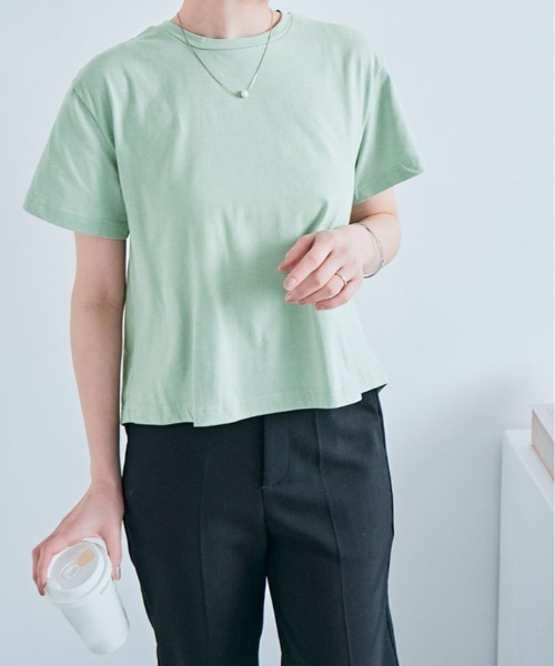 kirakiraShop(キラキラショップ)の「バック レース ドッキング Tシャツ(Tシャツ/カットソー・レディース・ミント/オフホワイト・M/L)」の6枚目の写真