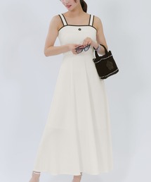 バイカラーリボン ワンピース