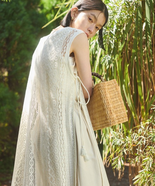 hunch（ハンチ）の「レースレイヤード ノースリーブ ワンピース（ワンピース・レディース・ブラック/オフホワイト・FREE）」の16枚目の写真