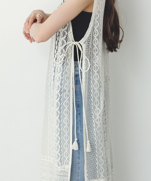 hunch（ハンチ）の「レースレイヤード ノースリーブ ワンピース（ワンピース・レディース・ブラック/オフホワイト・FREE）」の18枚目の写真