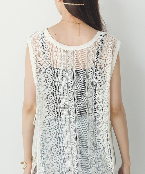 hunch（ハンチ）の「レースレイヤード ノースリーブ ワンピース（ワンピース・レディース・ブラック/オフホワイト・FREE）」の20枚目の写真