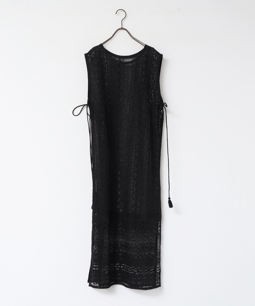 hunch（ハンチ）の「レースレイヤード ノースリーブ ワンピース（ワンピース・レディース・ブラック/オフホワイト・FREE）」の13枚目の写真