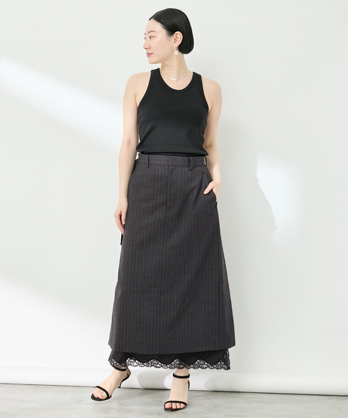 INSCRIRE（アンスクリア）の「INSCRIRE アンクリア Wool Layerd Skirt