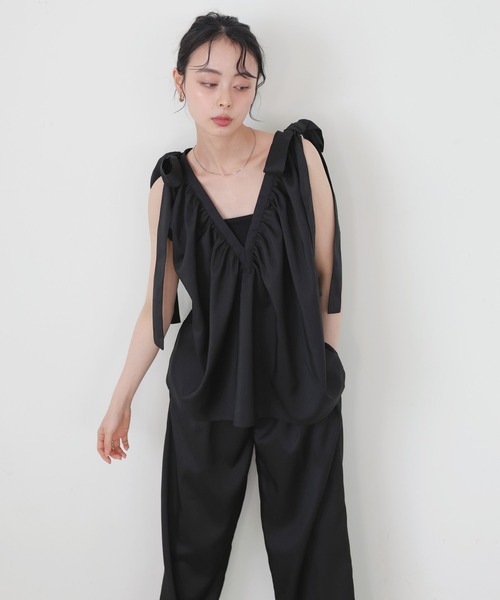 リボンショルダーバルーントップス 2WAYショルダーリボントップス – LIAN