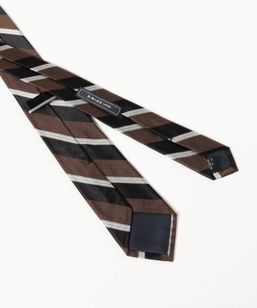B:MING by BEAMS（ビーミングバイビームス）の「シルク ストライプ ナロー ネクタイ 25FW ①（ネクタイ・メンズ・パープル/ブラウン/ピンク/グリーン/グレー/ブルー/オリーブ/ブルー系その他4・ONE SIZE）」の10枚目の写真