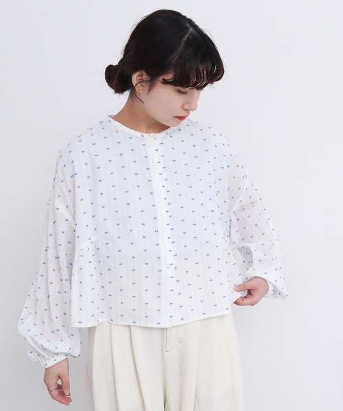 l'atelier du savon(アトリエドサボン)の「●カットドビーはおり ブラウス(シャツ/ブラウス・レディース・ホワイト/イエロー/ブルー・FREE)」の4枚目の写真