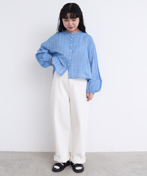 latelier du savon デザインブラウス　シャツ コットン100% l'atelier du savon ブラウス シャツ くしゃくしゃコットン