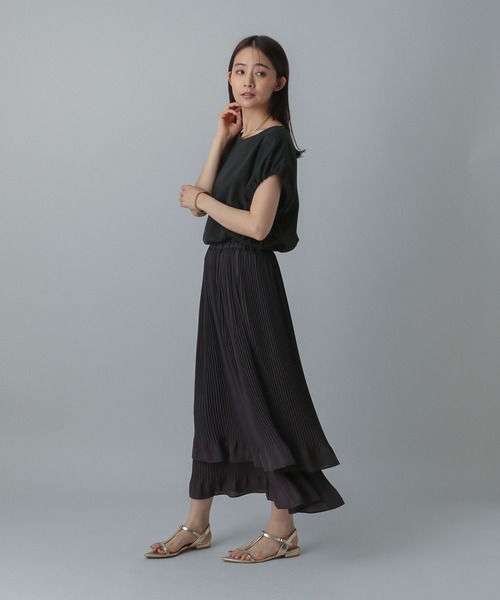 GLOBAL WORK(グローバルワーク)の「MATINEE LINE/冷感ドロストスリーブ半袖/496981(Tシャツ/カットソー・レディース・オフホワイト/ブラック/ライトグレー・REGULAR/LONG)」の11枚目の写真