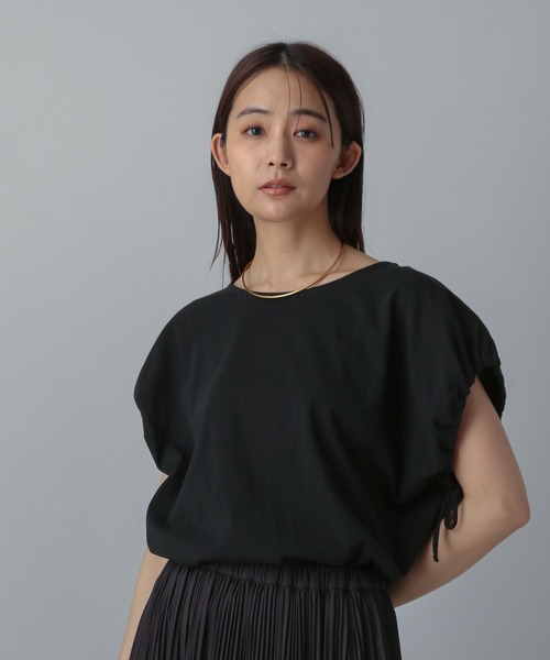 GLOBAL WORK(グローバルワーク)の「MATINEE LINE/冷感ドロストスリーブ半袖/496981(Tシャツ/カットソー・レディース・オフホワイト/ブラック/ライトグレー・REGULAR/LONG)」の14枚目の写真