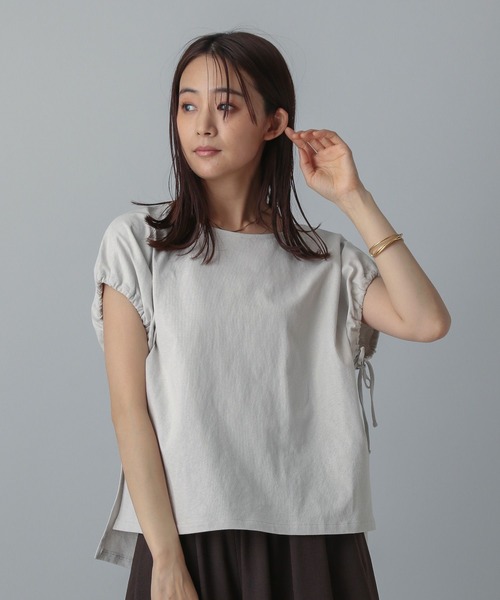 GLOBAL WORK(グローバルワーク)の「MATINEE LINE/冷感ドロストスリーブ半袖/496981(Tシャツ/カットソー・レディース・オフホワイト/ブラック/ライトグレー・REGULAR/LONG)」の19枚目の写真