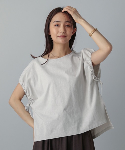 GLOBAL WORK(グローバルワーク)の「MATINEE LINE/冷感ドロストスリーブ半袖/496981(Tシャツ/カットソー・レディース・オフホワイト/ブラック/ライトグレー・REGULAR/LONG)」の20枚目の写真