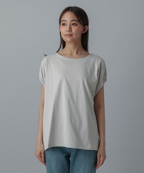 GLOBAL WORK(グローバルワーク)の「MATINEE LINE/冷感ドロストスリーブ半袖/496981(Tシャツ/カットソー・レディース・オフホワイト/ブラック/ライトグレー・REGULAR/LONG)」の22枚目の写真