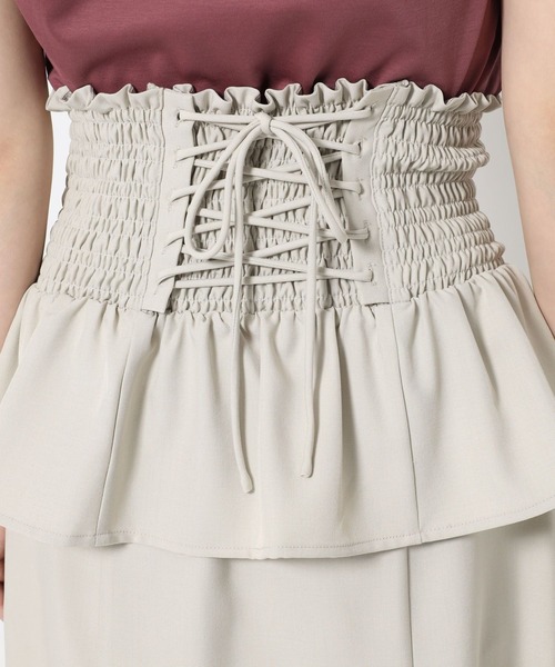 mysty woman（ミスティウーマン）の「レースアップコルセットsetスカート 497403（スカート・レディース・アイボリー/ブラック/カーキ・FREE）」の14枚目の写真
