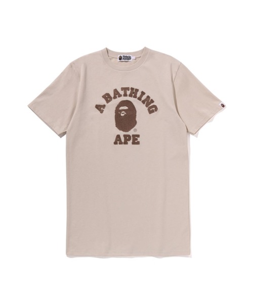 A BATHING APE(アベイシングエイプ)の「EMBROIDERY COLLEGE TEE DRESS(ワンピース・レディース・ネイビー/ベージュ・SMALL/MEDIUM)」の2枚目の写真