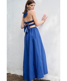 Estella K ノースリーブ ロングワンピース 青 Estella.K｜エステラケーのワンピース（ブルー・ネイビー/青色系