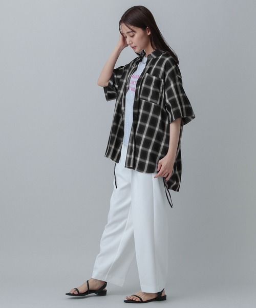 セール】MATINEE LINE/チェックドロストシャツ半袖/495658（シャツ