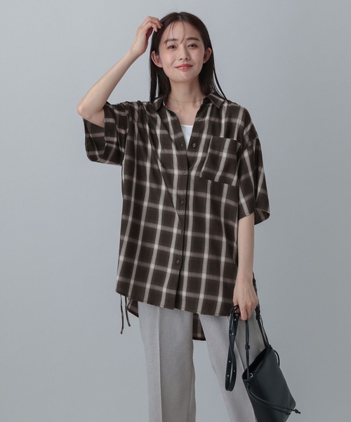 セール】MATINEE LINE/チェックドロストシャツ半袖/495658（シャツ