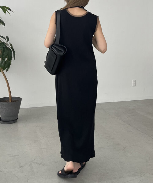 CAPRICIEUX LE'MAGE(カプリシューレマージュ)の「【低身長・高身長サイズあり】チョーカーSETチュールトリムワンピース(ワンピース・レディース・ブラック/ブラウン/ベージュ・FREE/PS/TM)」の6枚目の写真