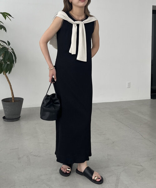 CAPRICIEUX LE'MAGE(カプリシューレマージュ)の「【低身長・高身長サイズあり】チョーカーSETチュールトリムワンピース(ワンピース・レディース・ブラック/ブラウン/ベージュ・FREE/PS/TM)」の8枚目の写真