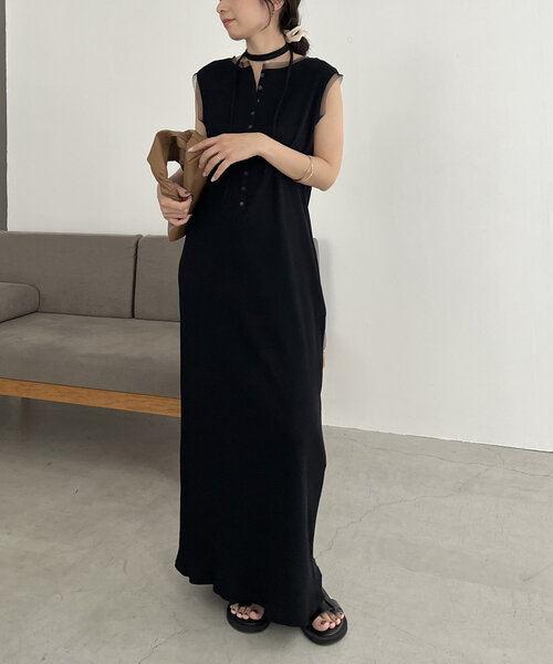 CAPRICIEUX LE'MAGE(カプリシューレマージュ)の「【低身長・高身長サイズあり】チョーカーSETチュールトリムワンピース(ワンピース・レディース・ブラック/ブラウン/ベージュ・FREE/PS/TM)」の13枚目の写真